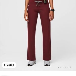 Figs burgundy Livingston basic scrub pant XXS
